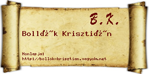 Bollók Krisztián névjegykártya